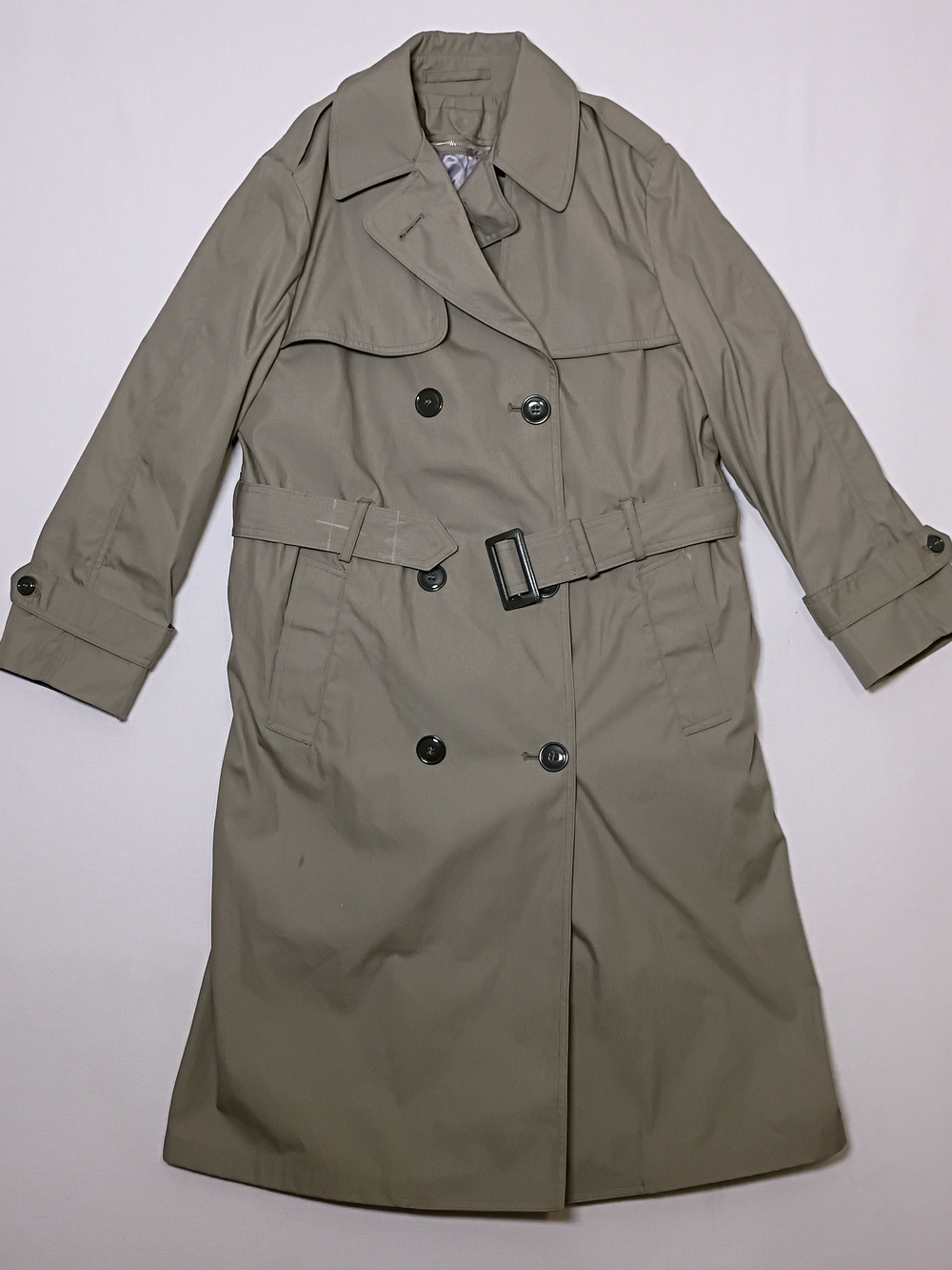 DSCP Valor Womens All Weather Trench Coat 8S Khaki Epaulettes Double Breasted